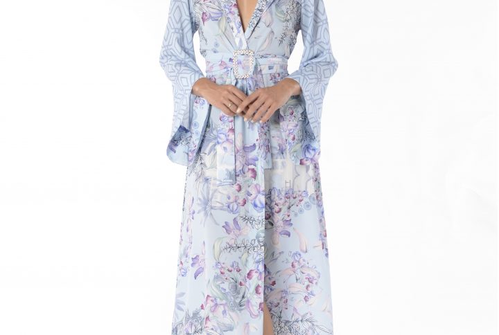 kimono largo estampado mujer Marchè Collection 2025