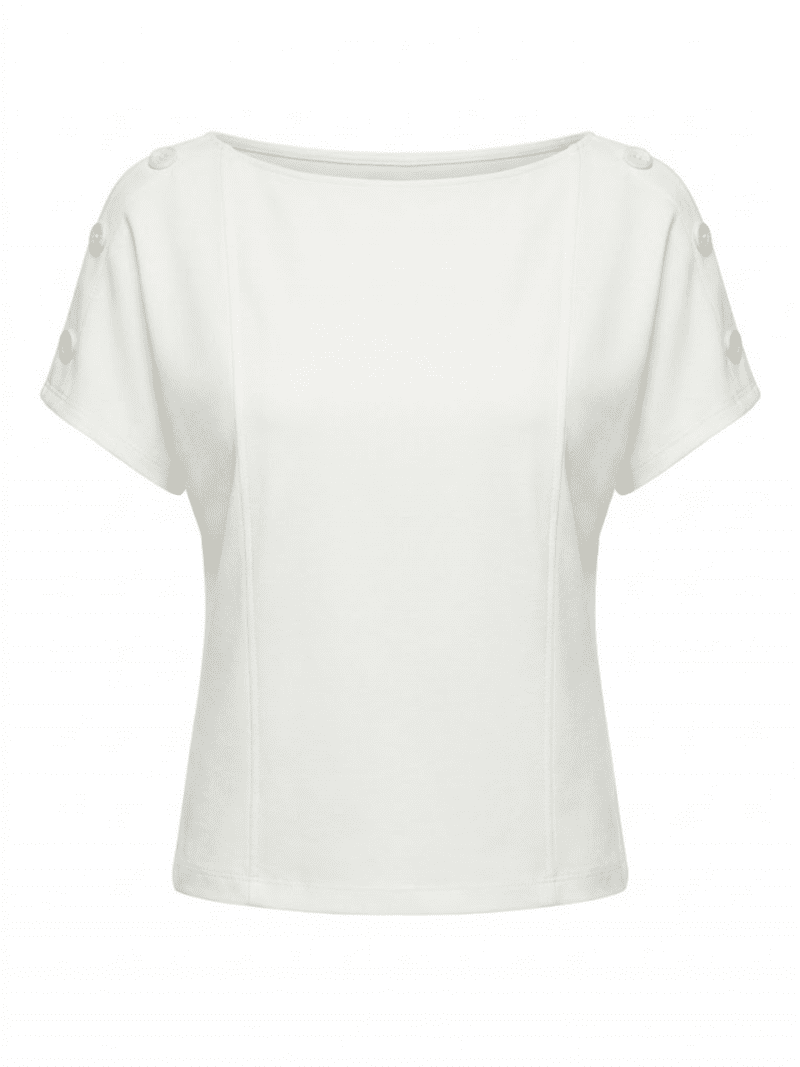 Top Manga Corta Botones Hombro