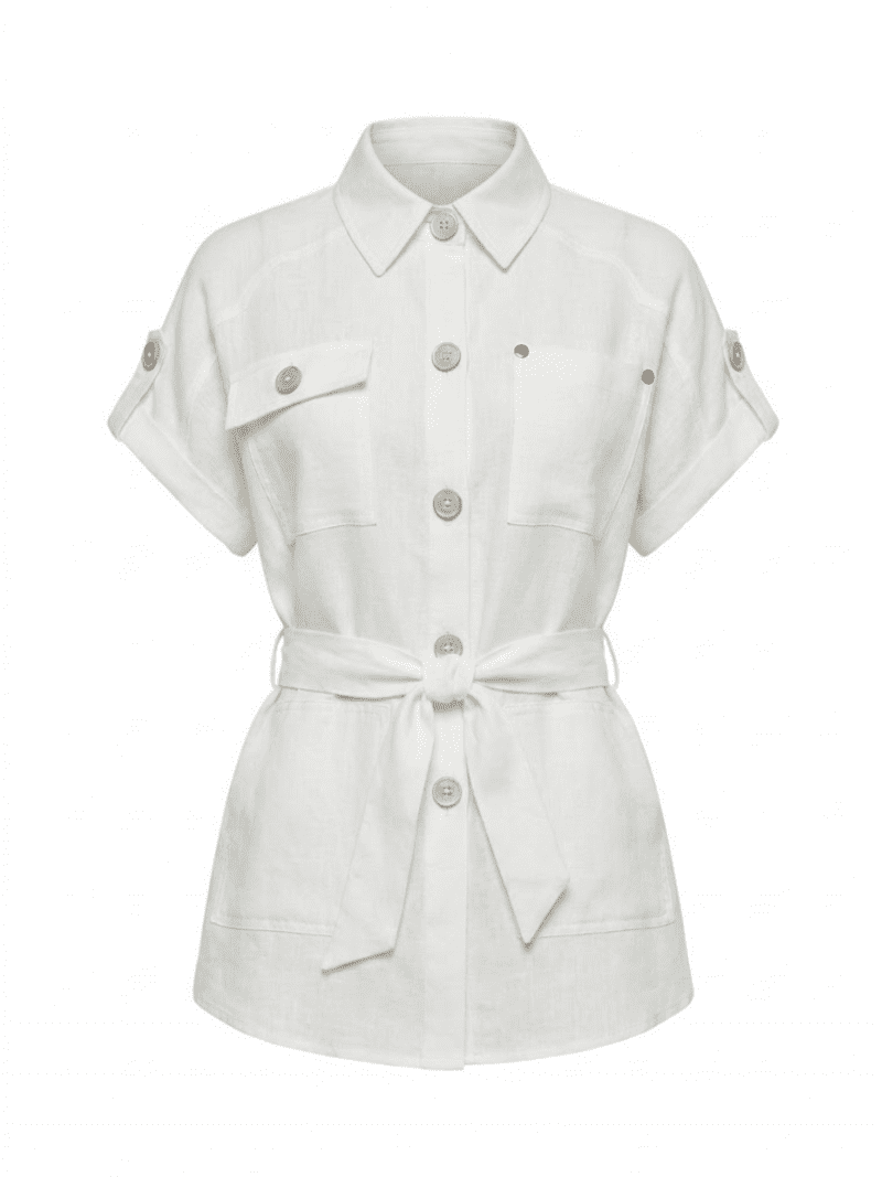 Camisa Oversize Tencel Lino con Cinturón