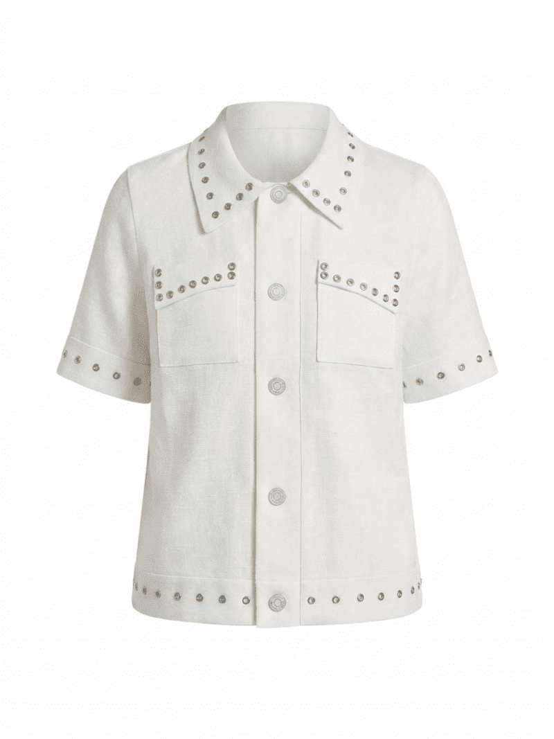 Top Escote V Ojales Metálicos